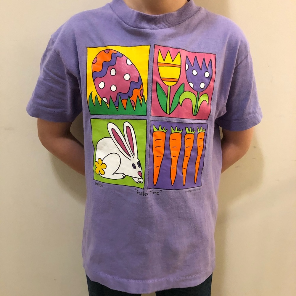 Purple Girls Easter short sleeve t-shirt